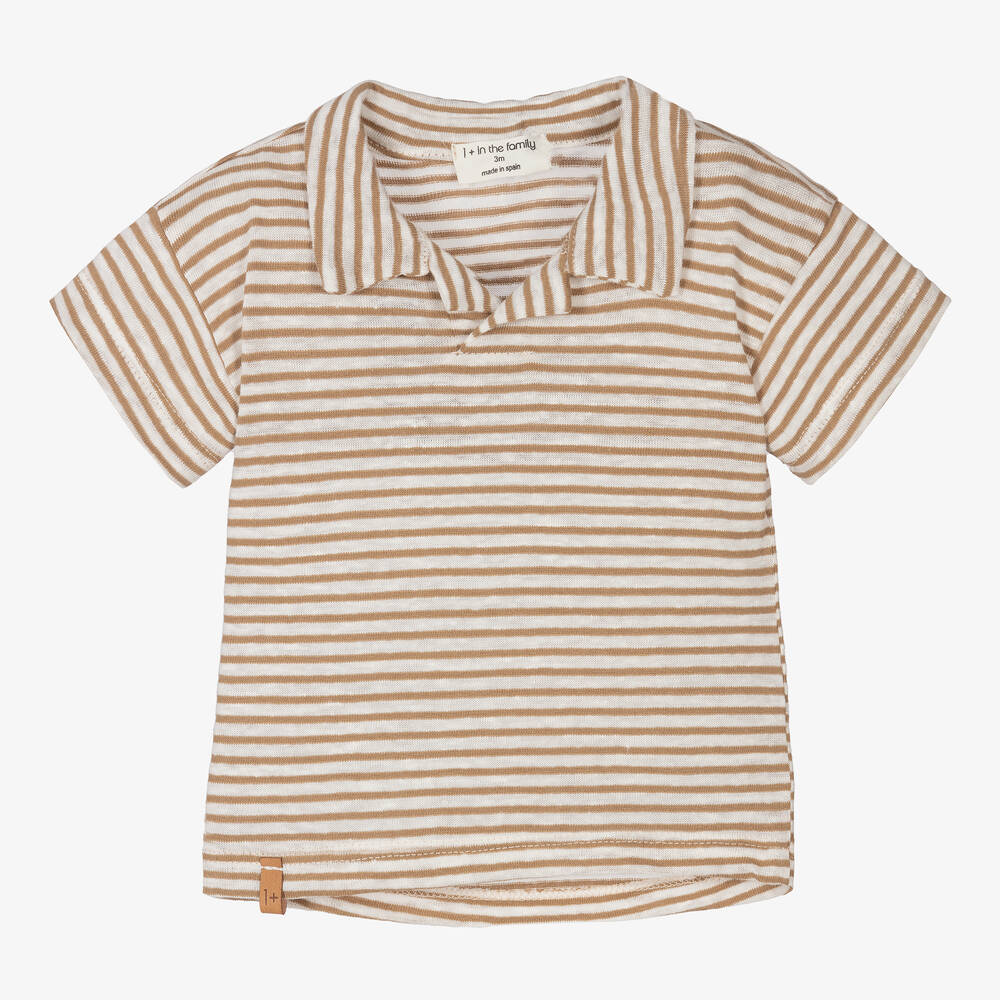 1 + in the family - Ivory & Beige Striped Top | Childrensalon