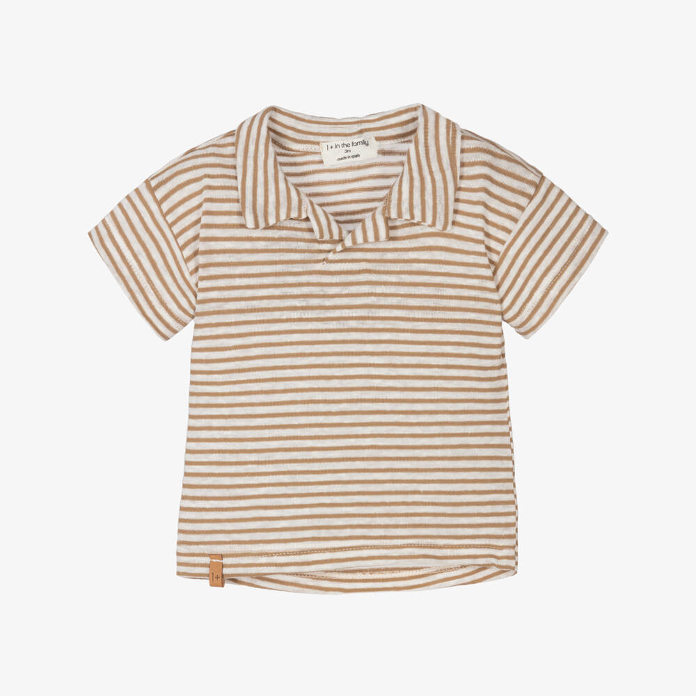 1 + in the family-Ivory & Beige Striped Top | Childrensalon Outlet