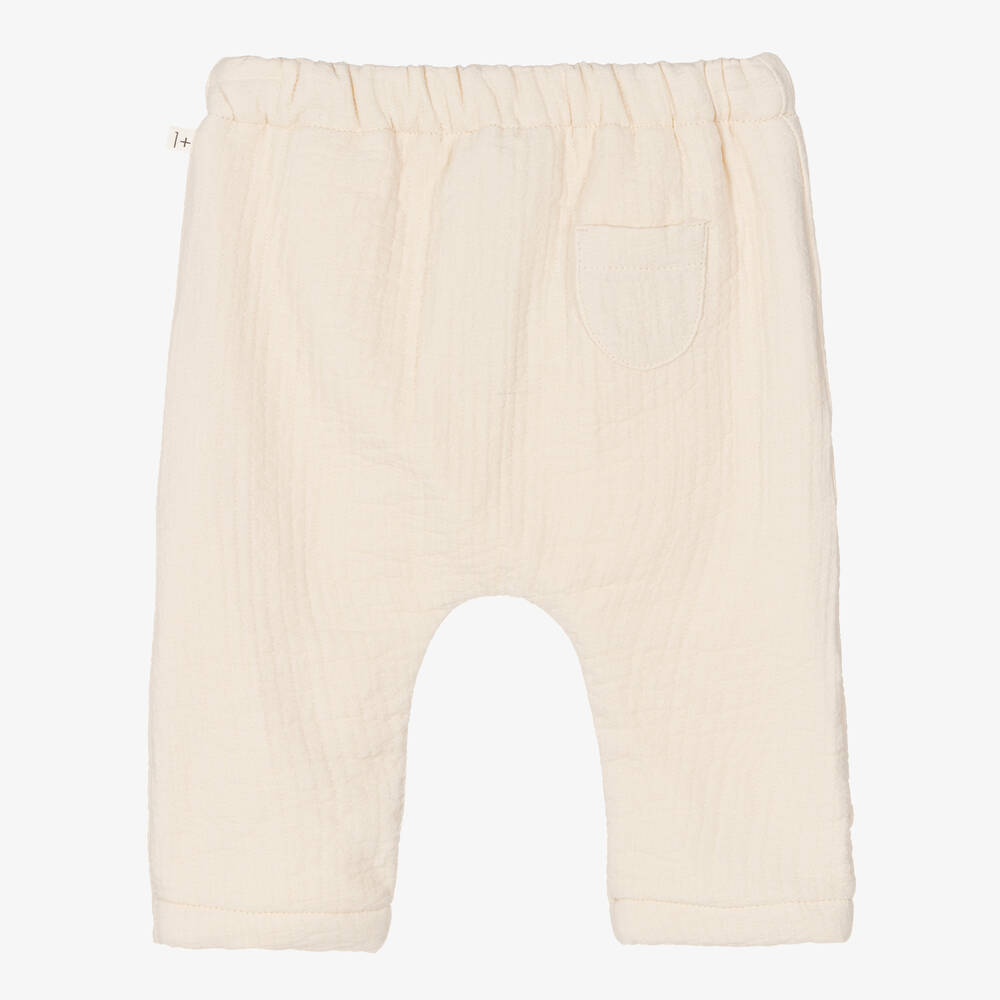 1 + in the family-Кремовые хлопковые брюки | Childrensalon Outlet