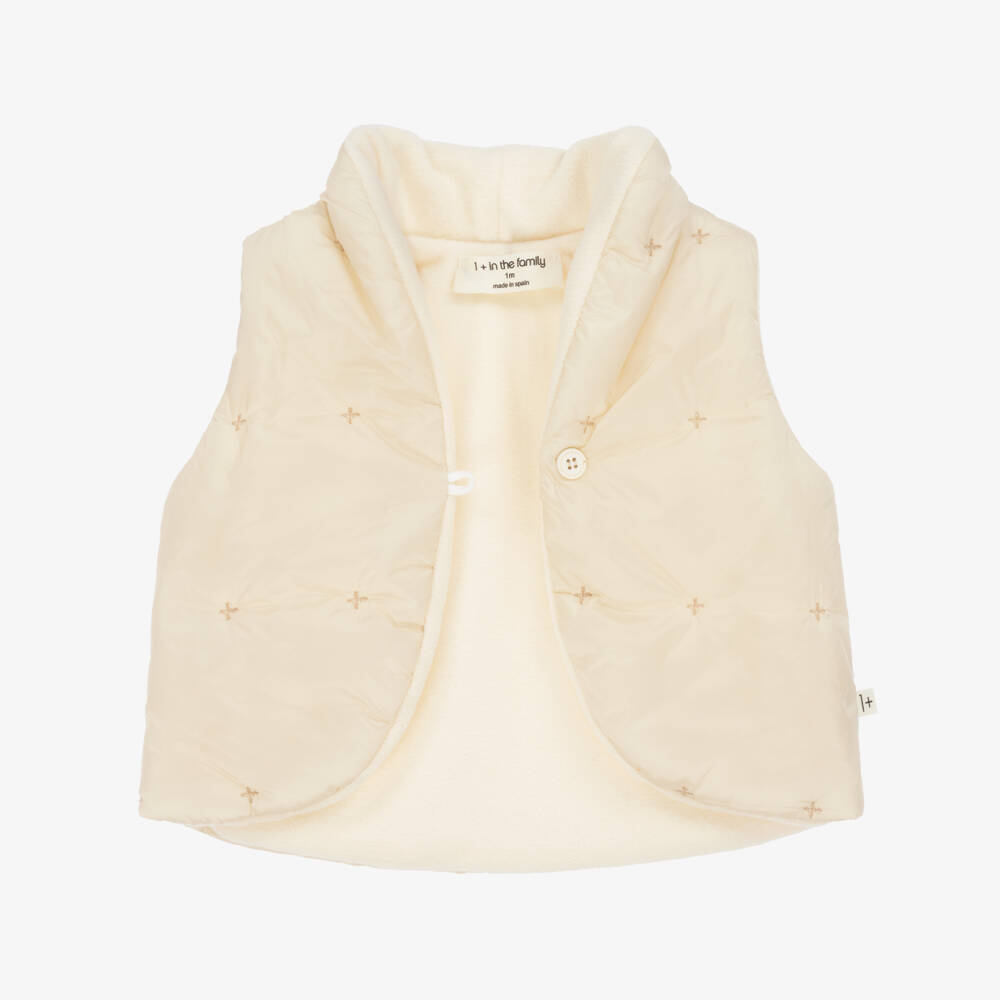 1 + in the family-Ivory Cozy Baby Fleece Vest | Childrensalon Outlet