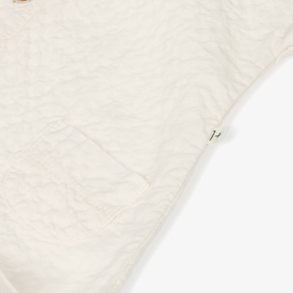 1 + in the family-Ivory Crinkled Texture Cotton Baby Shortie | Childrensalon Outlet