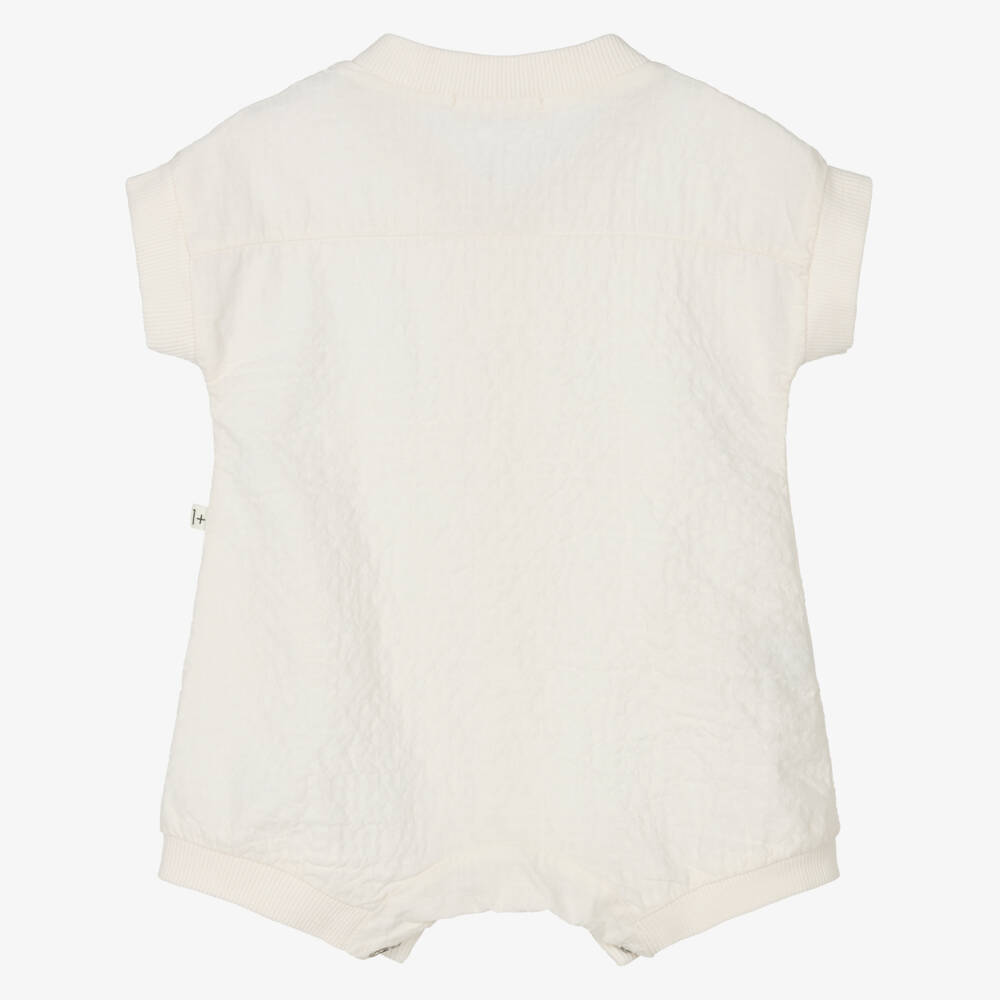 1 + in the family-Ivory Crinkled Texture Cotton Baby Shortie | Childrensalon Outlet