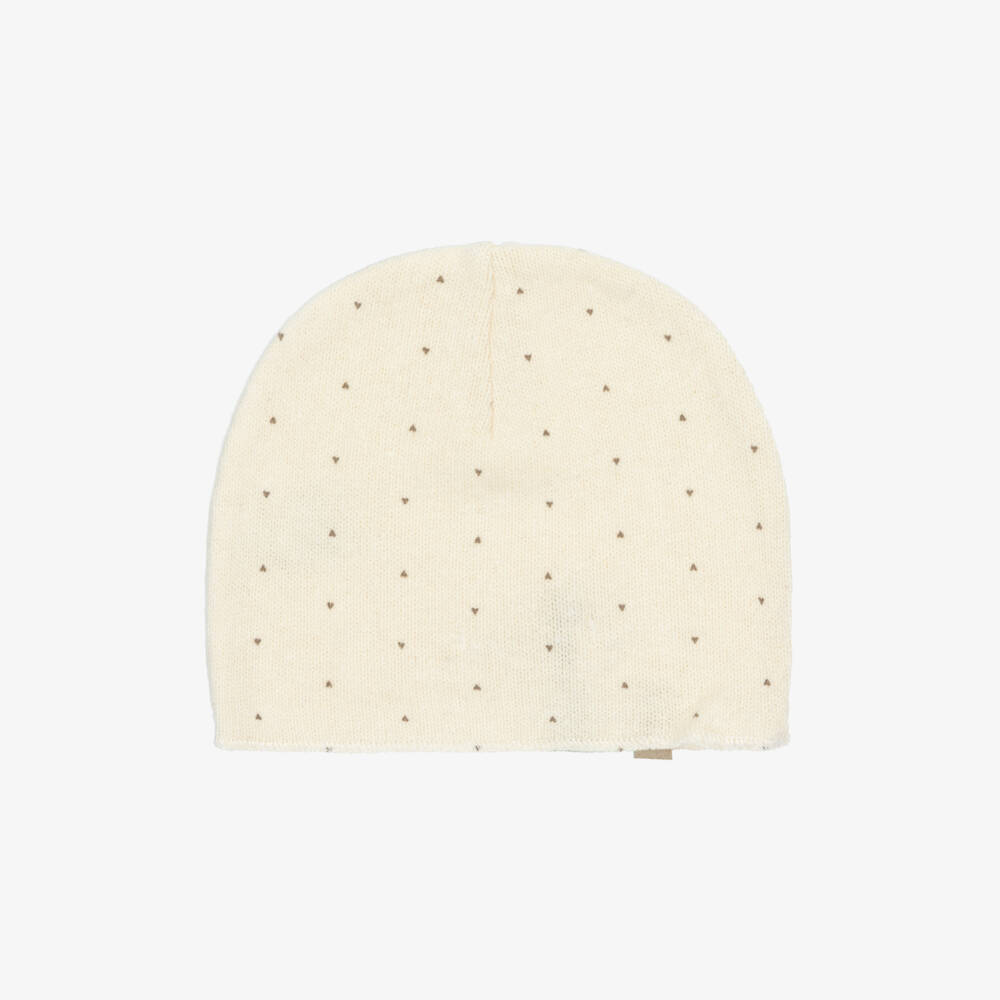 1 + in the family-Ivory Heart Knitted Hat | Childrensalon Outlet