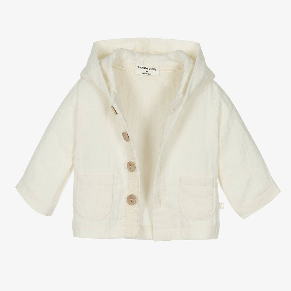 1 + in the family Ivory Hooded Baby Jacket Childrensalon Outlet