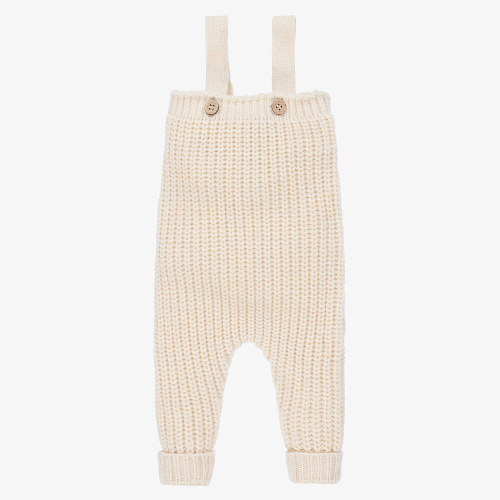 1 + in the family - Ivory Knitted Baby Trousers | Childrensalon