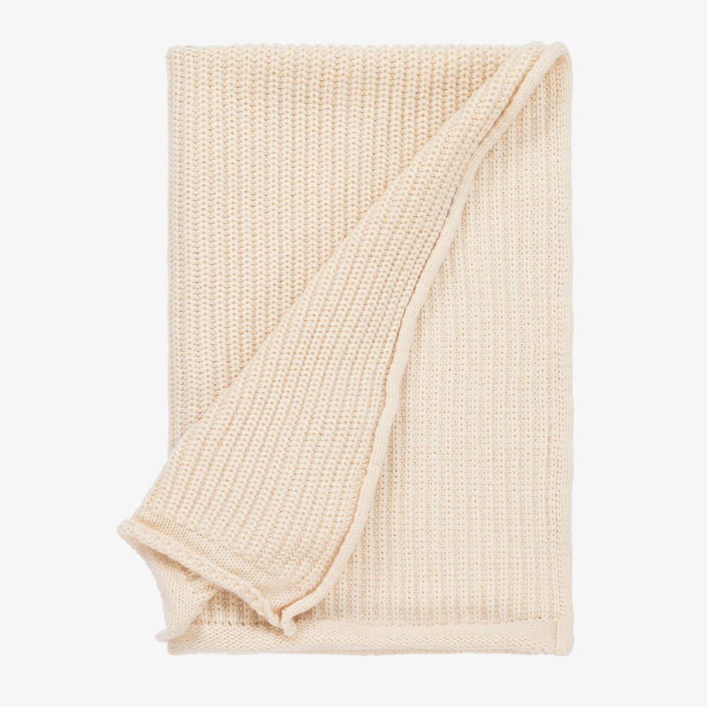 1 + in the family-Ivory Knitted Blanket (92 cm) | Childrensalon Outlet