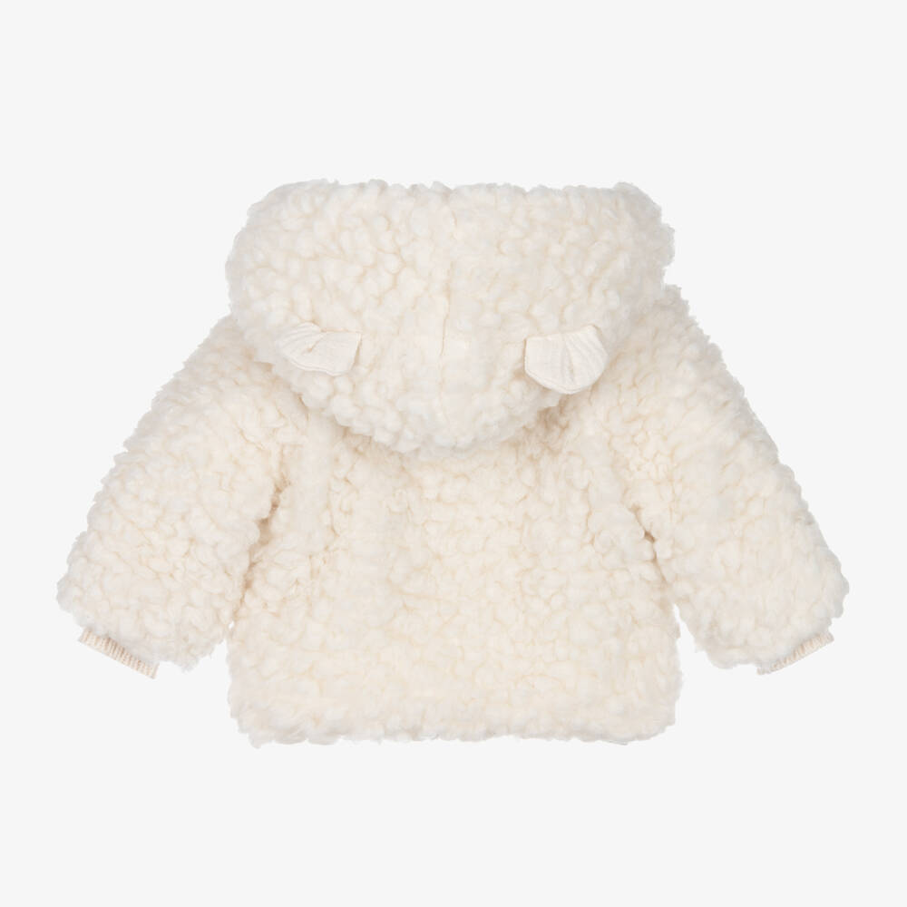 1 + in the family-Ivory Sherpa Fleece Pram Coat | Childrensalon Outlet