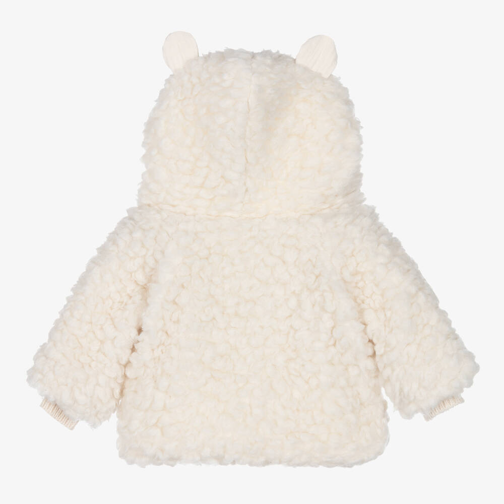 1 + in the family-Ivory Sherpa Fleece Pram Coat | Childrensalon Outlet