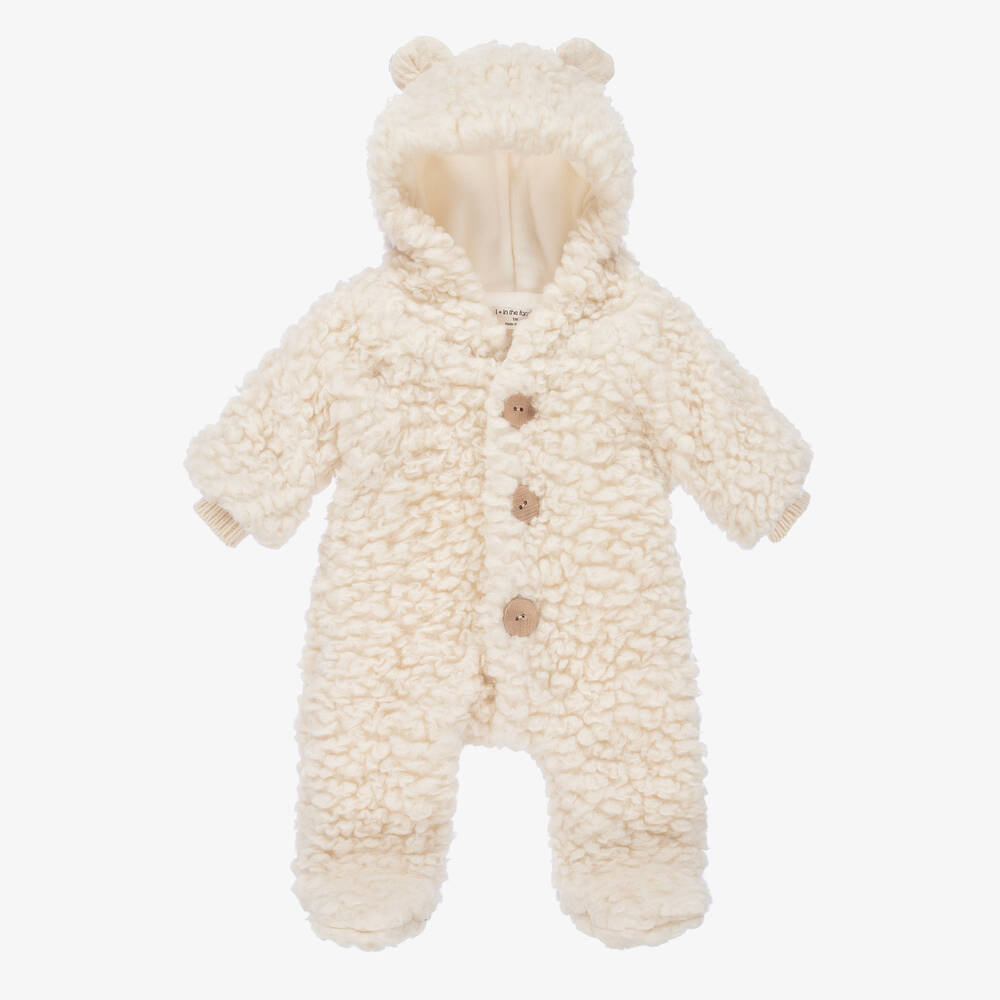 1 + in the family-Кремовый утепленный флисовый комбинезон для коляски | Childrensalon Outlet