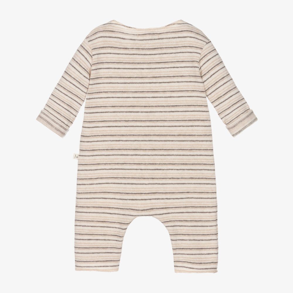 1 + in the family-Ivory Striped Cotton Romper | Childrensalon Outlet
