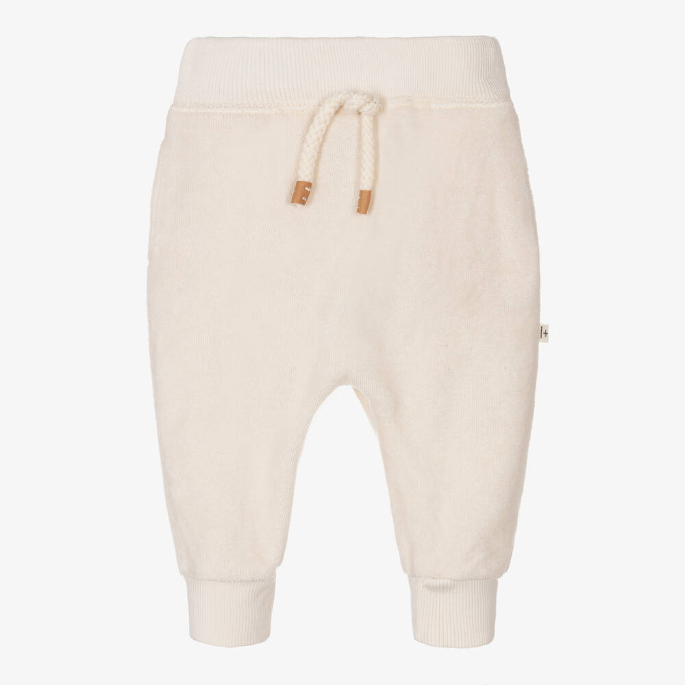1 + in the family - Ivory Terry Towelling Joggers | Childrensalon