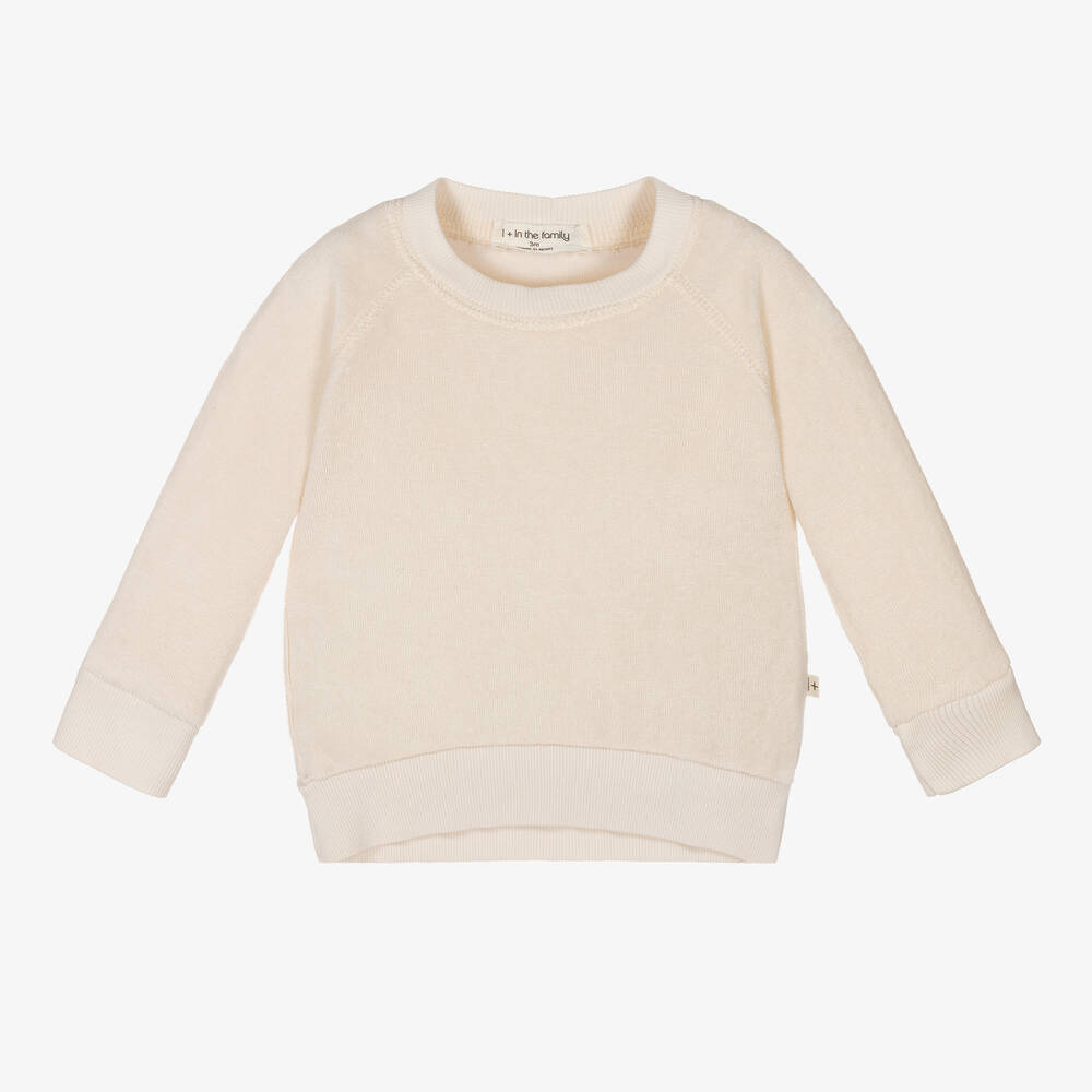 1 + in the family - Ivory Terry Towelling Sweatshirt | Childrensalon