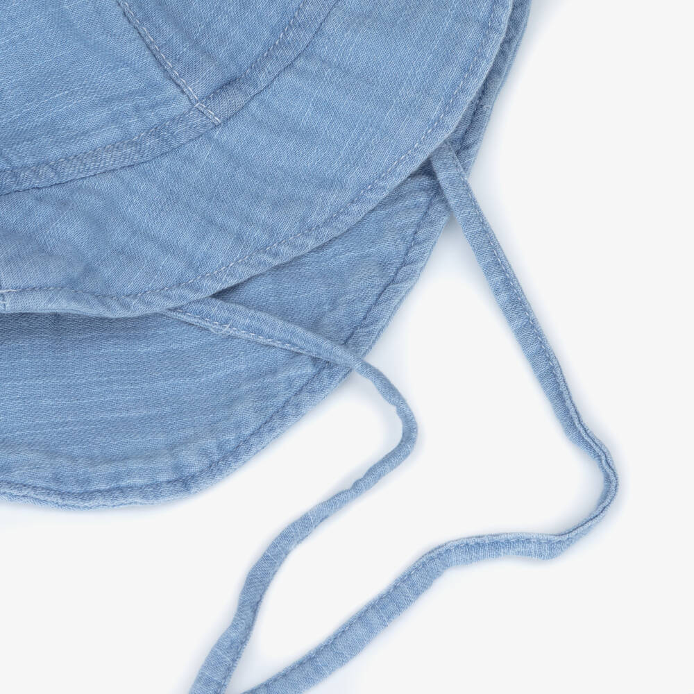 1 + in the family-Light Blue Cotton Chambray Sun Hat | Childrensalon Outlet