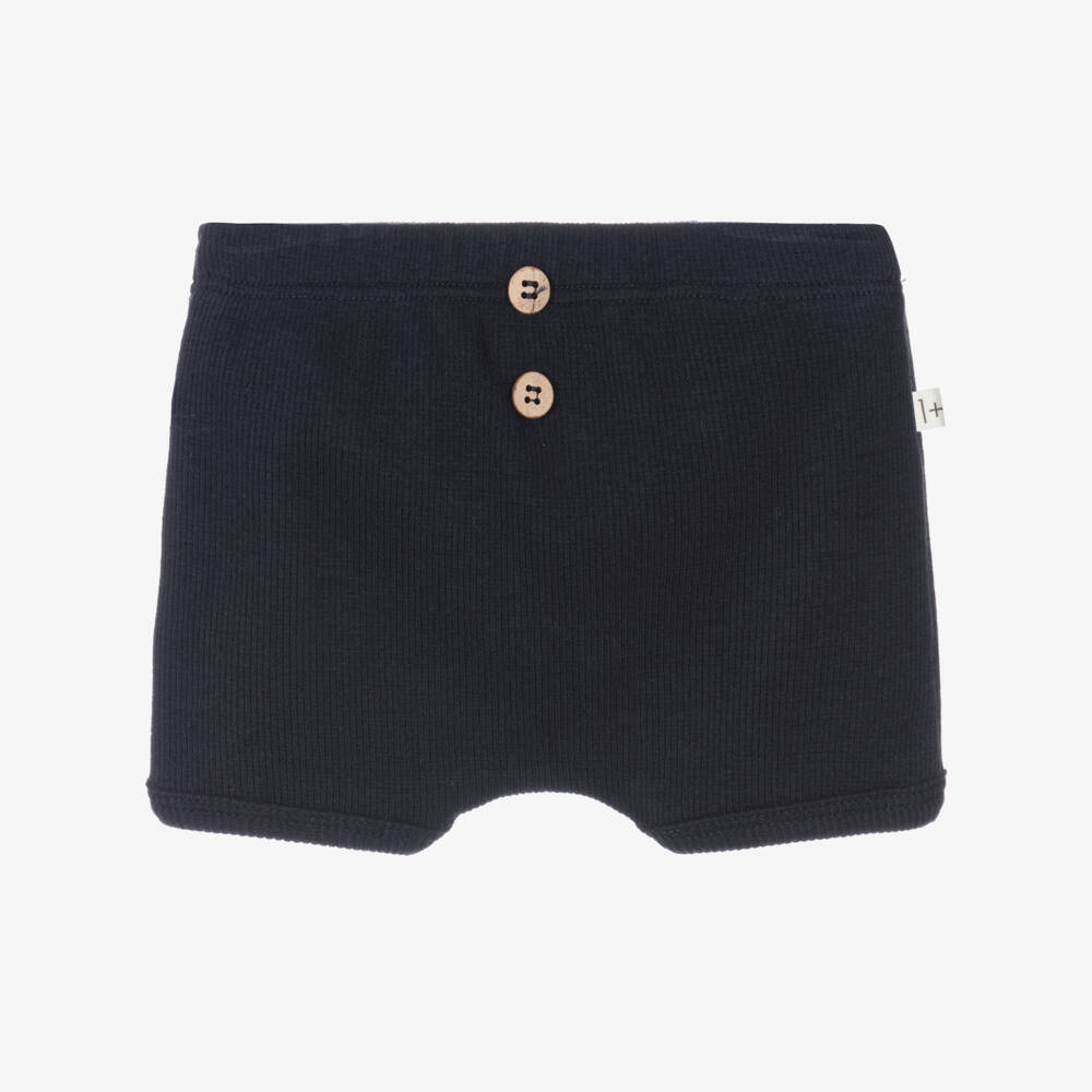 1 + in the family-Navy Blue Cotton Jersey Shorts | Childrensalon Outlet