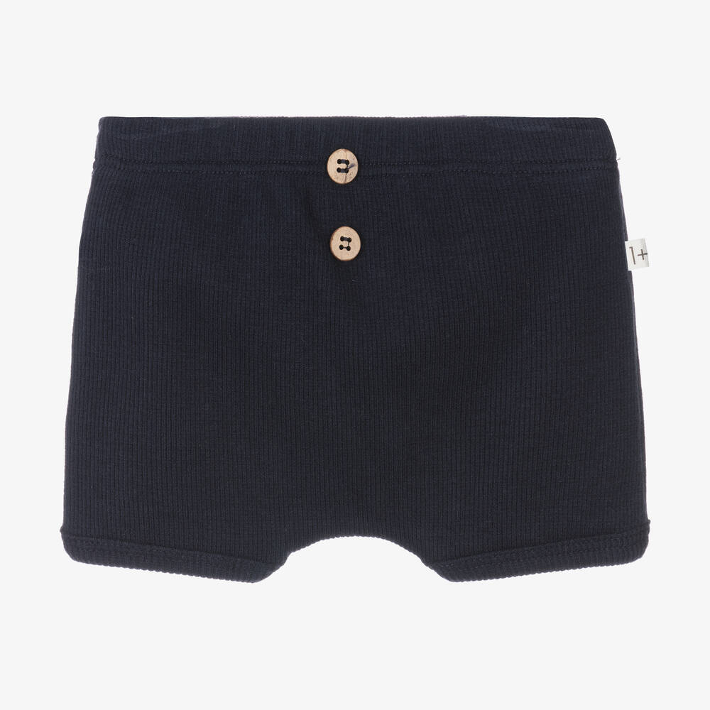 1 + in the family - Navyblaue Shorts aus Baumwolljersey | Childrensalon