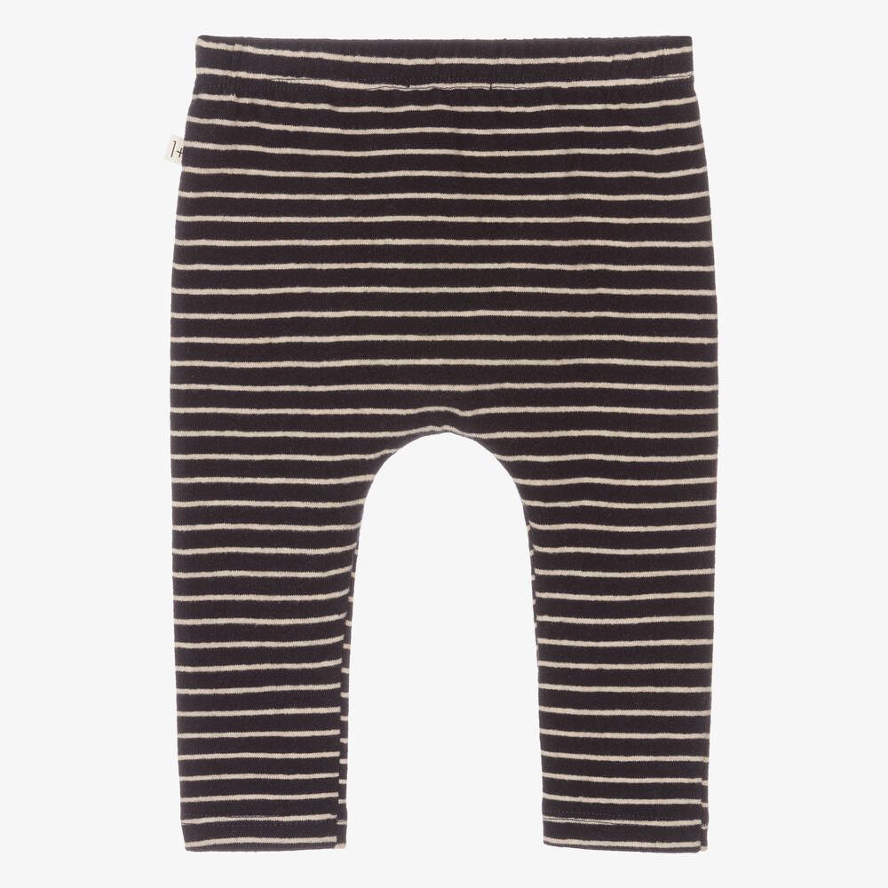 1 + in the family-Navy Blue Striped Leggings | Childrensalon Outlet
