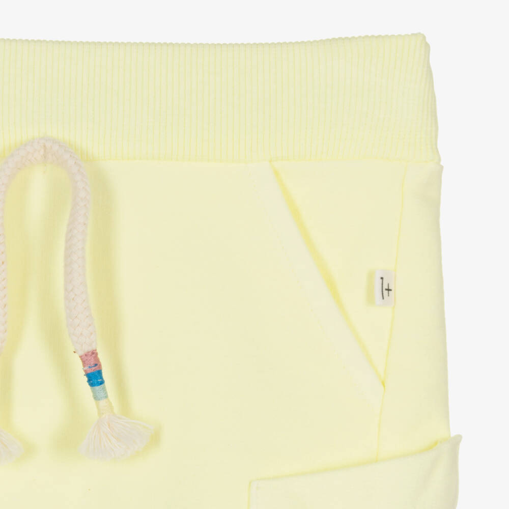 1 + in the family-Pale Yellow Cotton Jersey Shorts | Childrensalon Outlet
