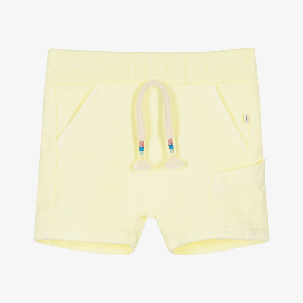 1 + in the family-Pale Yellow Cotton Jersey Shorts | Childrensalon Outlet