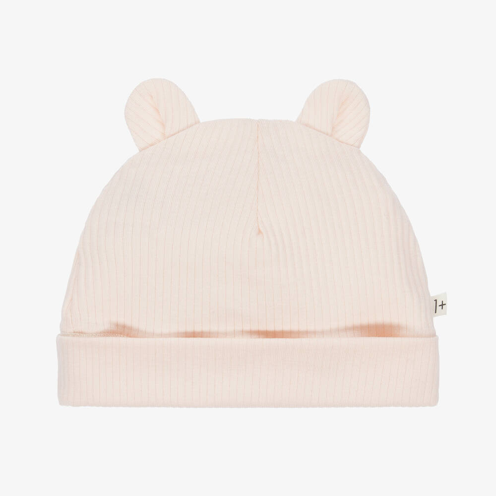 1 + in the family-Pink Ribbed Cotton Baby Hat | Childrensalon Outlet