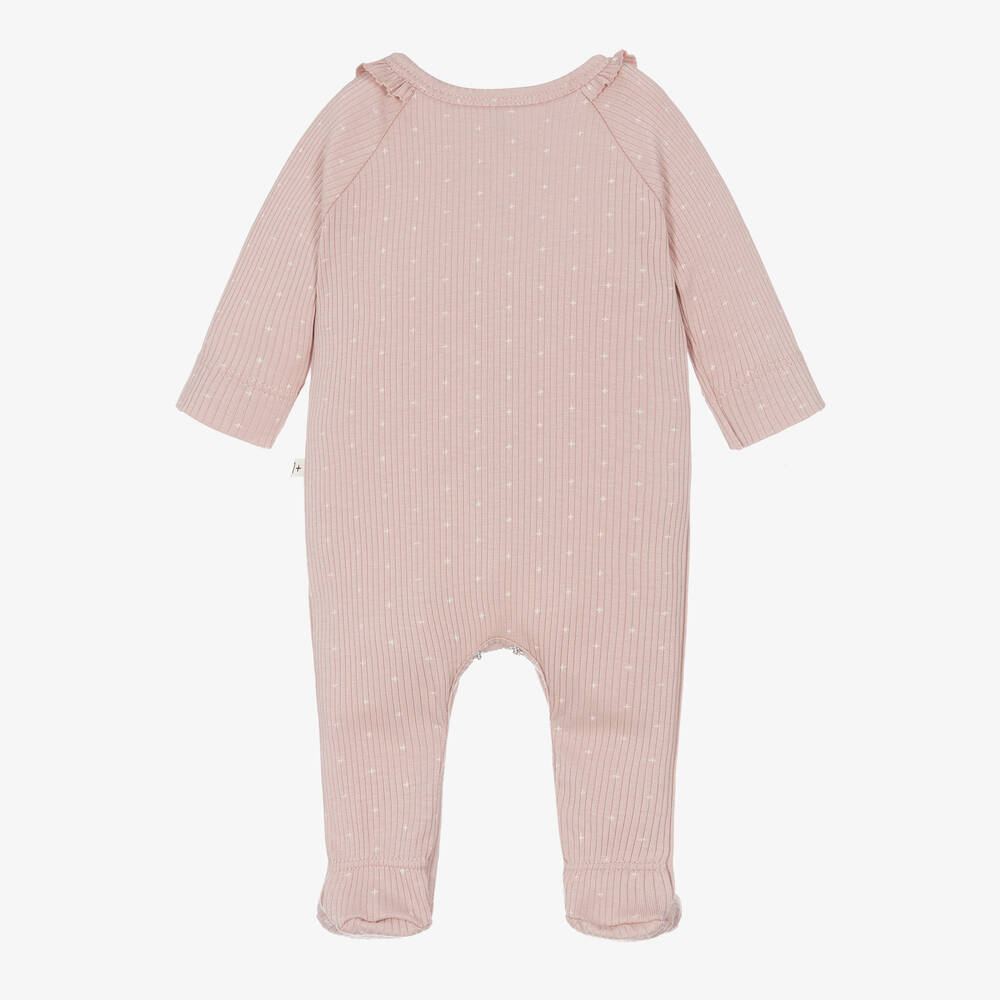 1 + in the family-Pink Ribbed Cotton Babygrow | Childrensalon Outlet