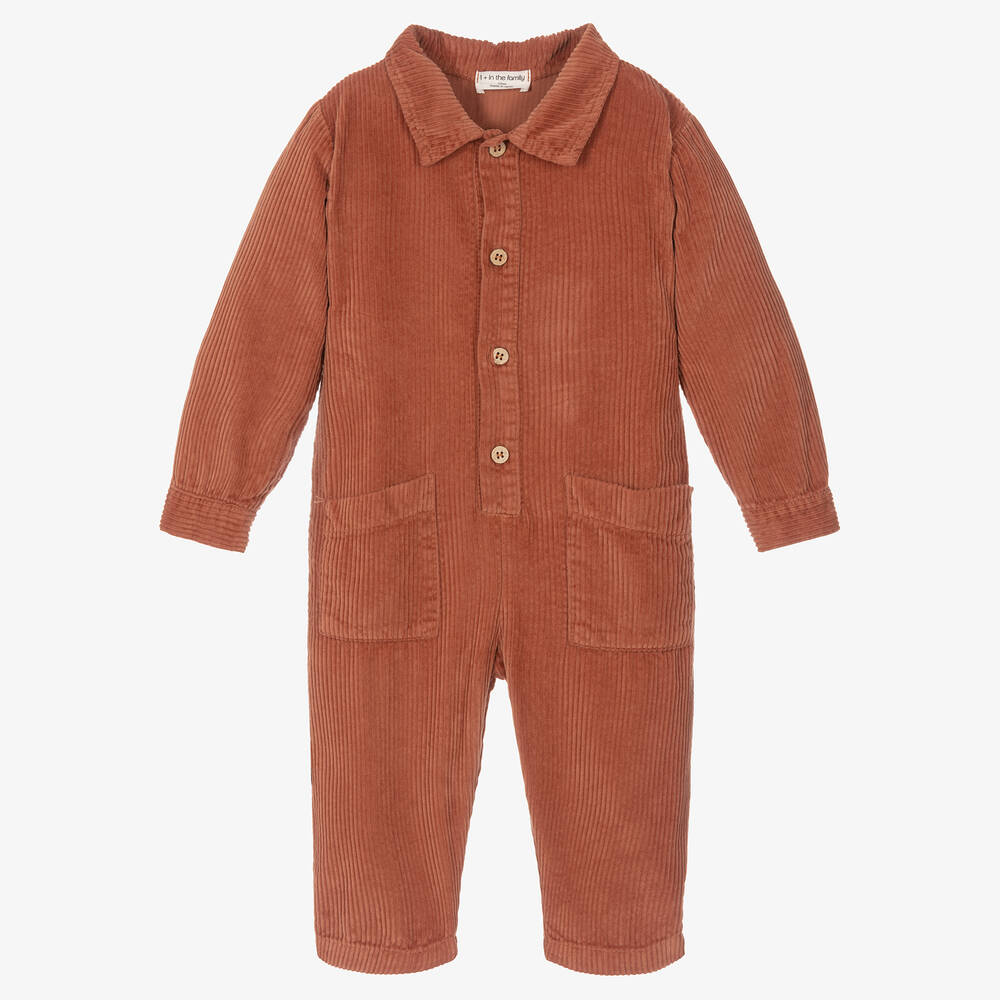 1 + in the family - Rust Brown Corduroy Jumpsuit | Childrensalon