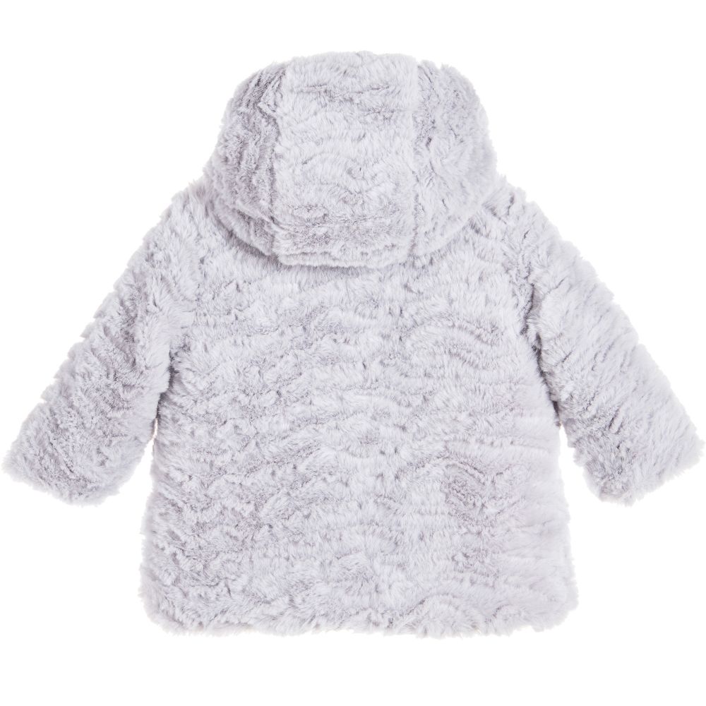 3Pommes-Baby Girls Grey Fleece Coat | Childrensalon Outlet
