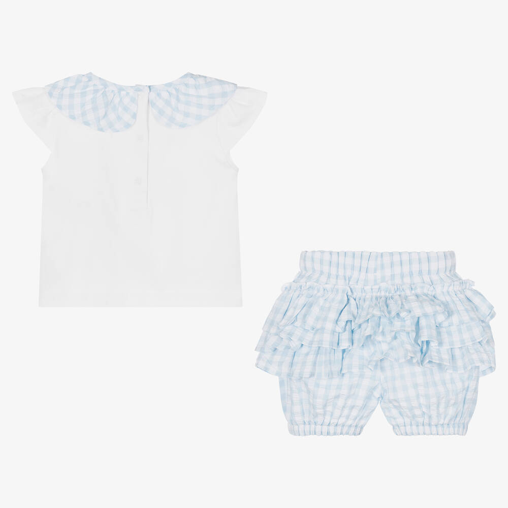 A Dee-Baby Girls Gingham Shorts Set  | Childrensalon Outlet