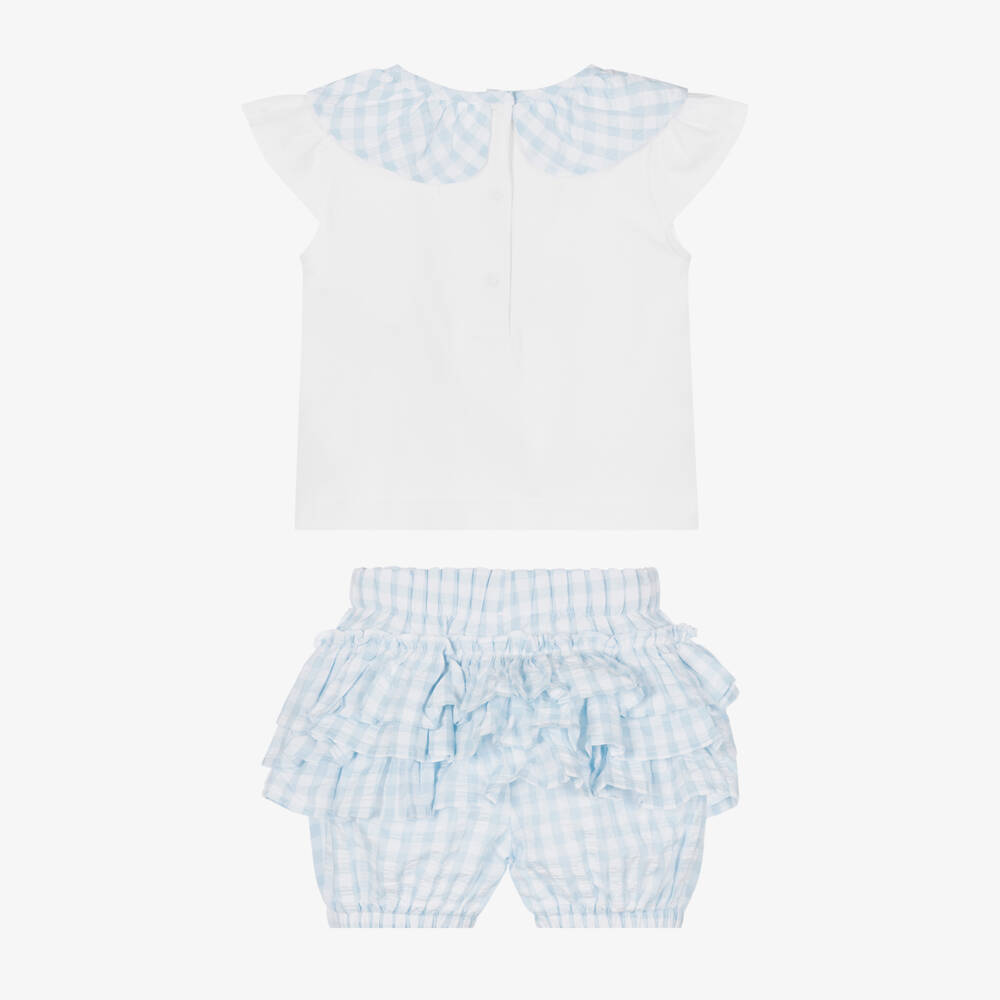 A Dee-Baby Girls Gingham Shorts Set | Childrensalon Outlet