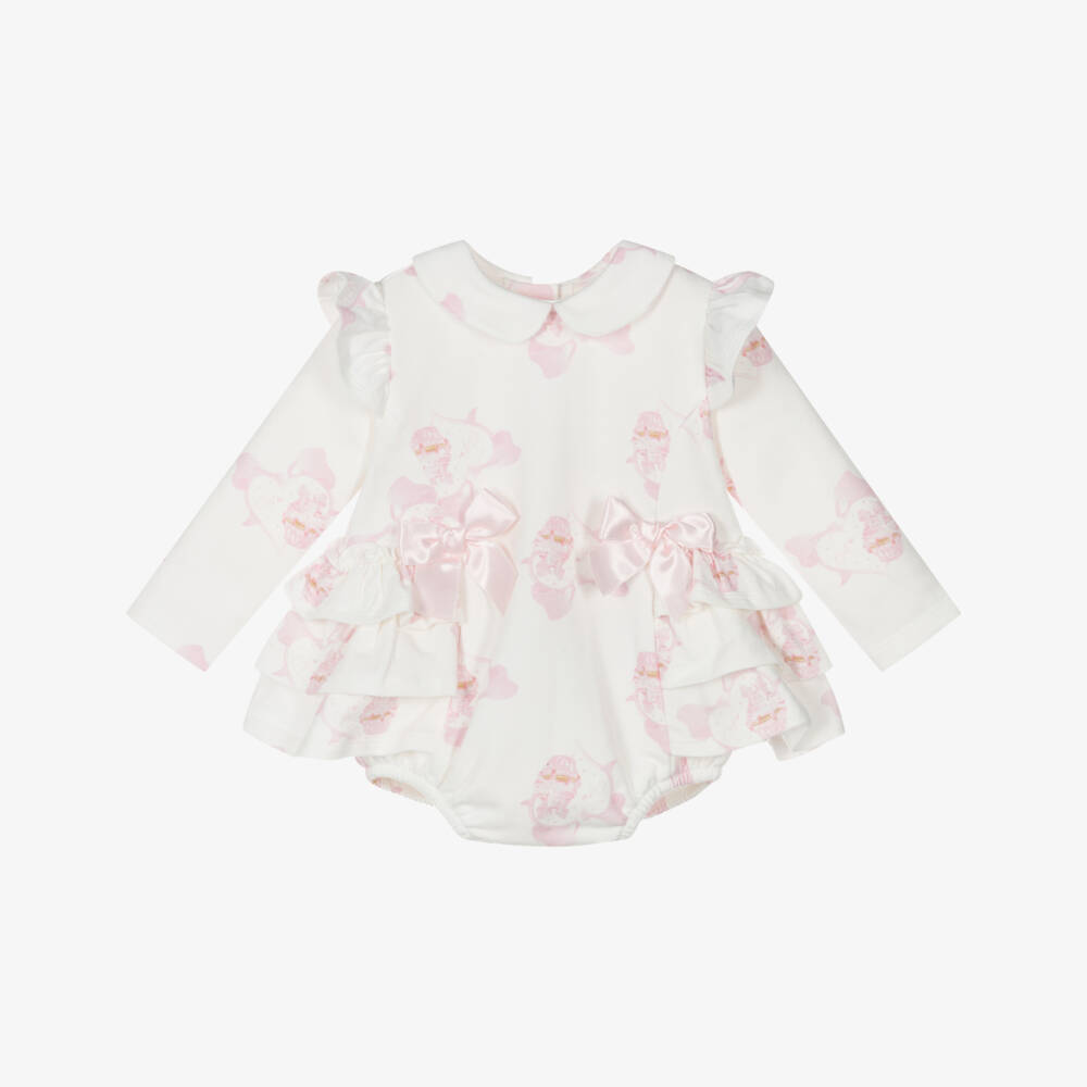 A Dee-Baby Girls Ivory & Pink Cupcake Print Shortie | Childrensalon Outlet