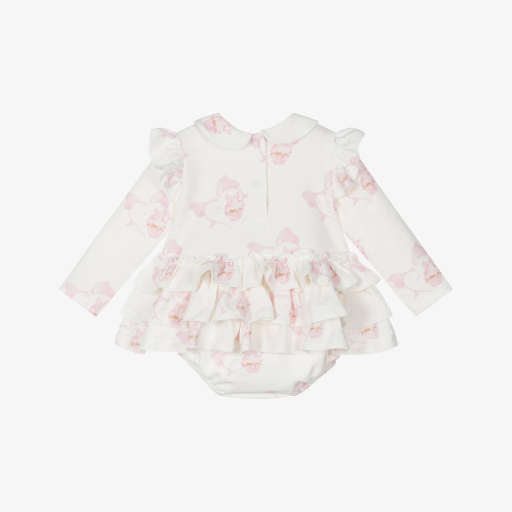 A Dee-Baby Girls Ivory & Pink Cupcake Print Shortie | Childrensalon Outlet