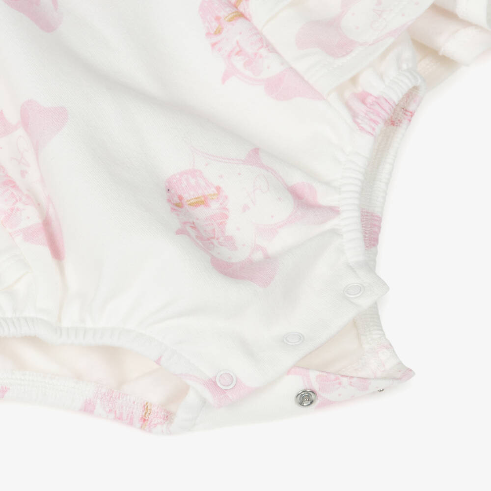 A Dee-Baby Girls Ivory & Pink Cupcake Print Shortie | Childrensalon Outlet