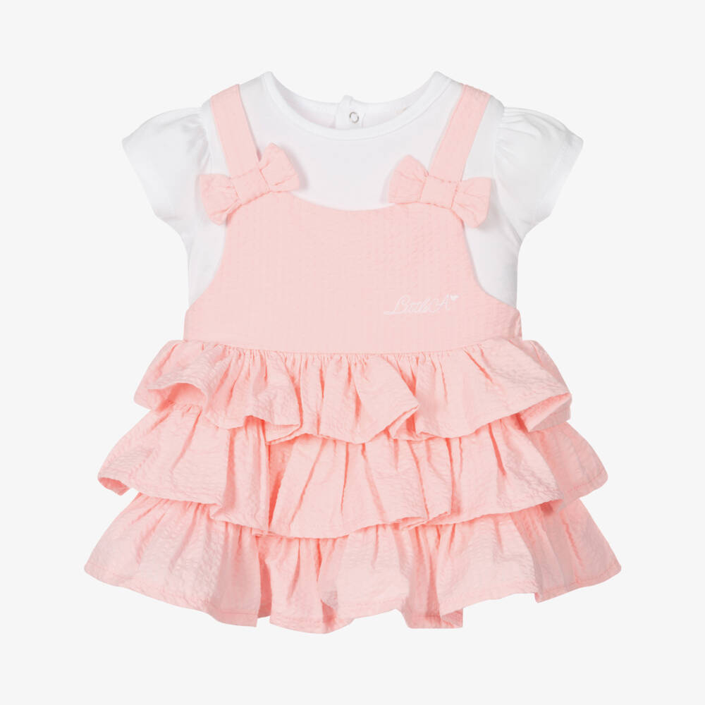 A Dee-Baby Girls Pink Shortie Set | Childrensalon Outlet