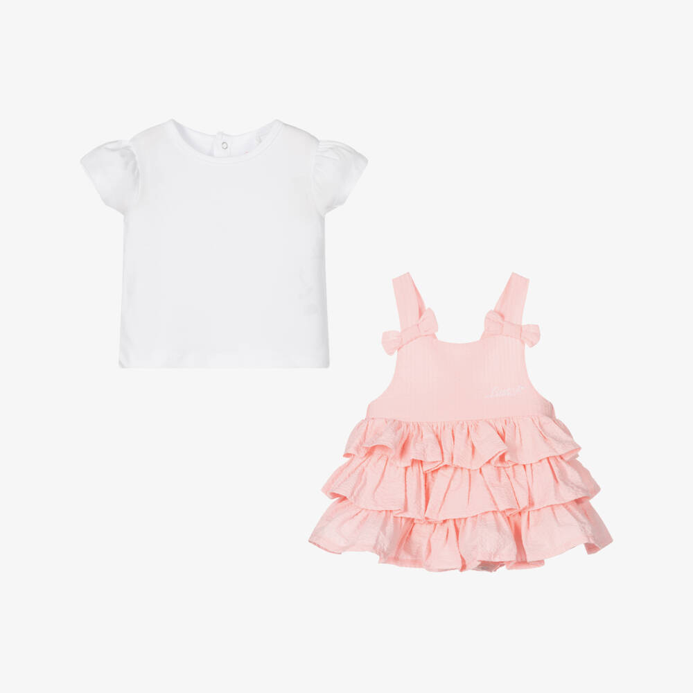 A Dee-Baby Girls Pink Shortie Set | Childrensalon Outlet