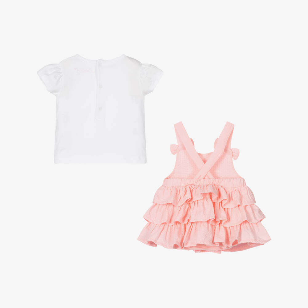 A Dee-Baby Girls Pink Shortie Set | Childrensalon Outlet