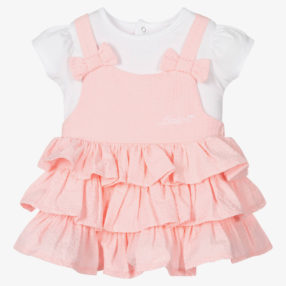 A Dee - Baby Girls Pink Shortie Set | Childrensalon