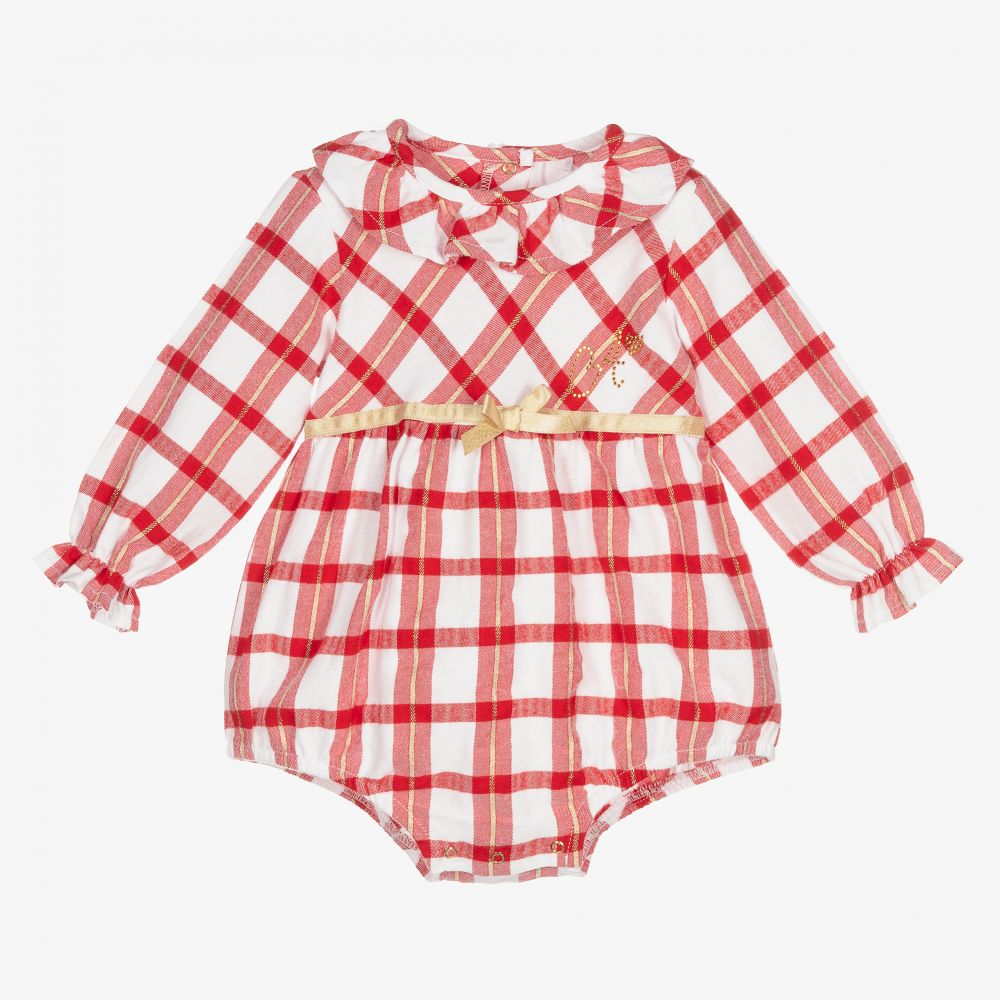 A Dee-Baby Girls Red Check Shortie | Childrensalon Outlet