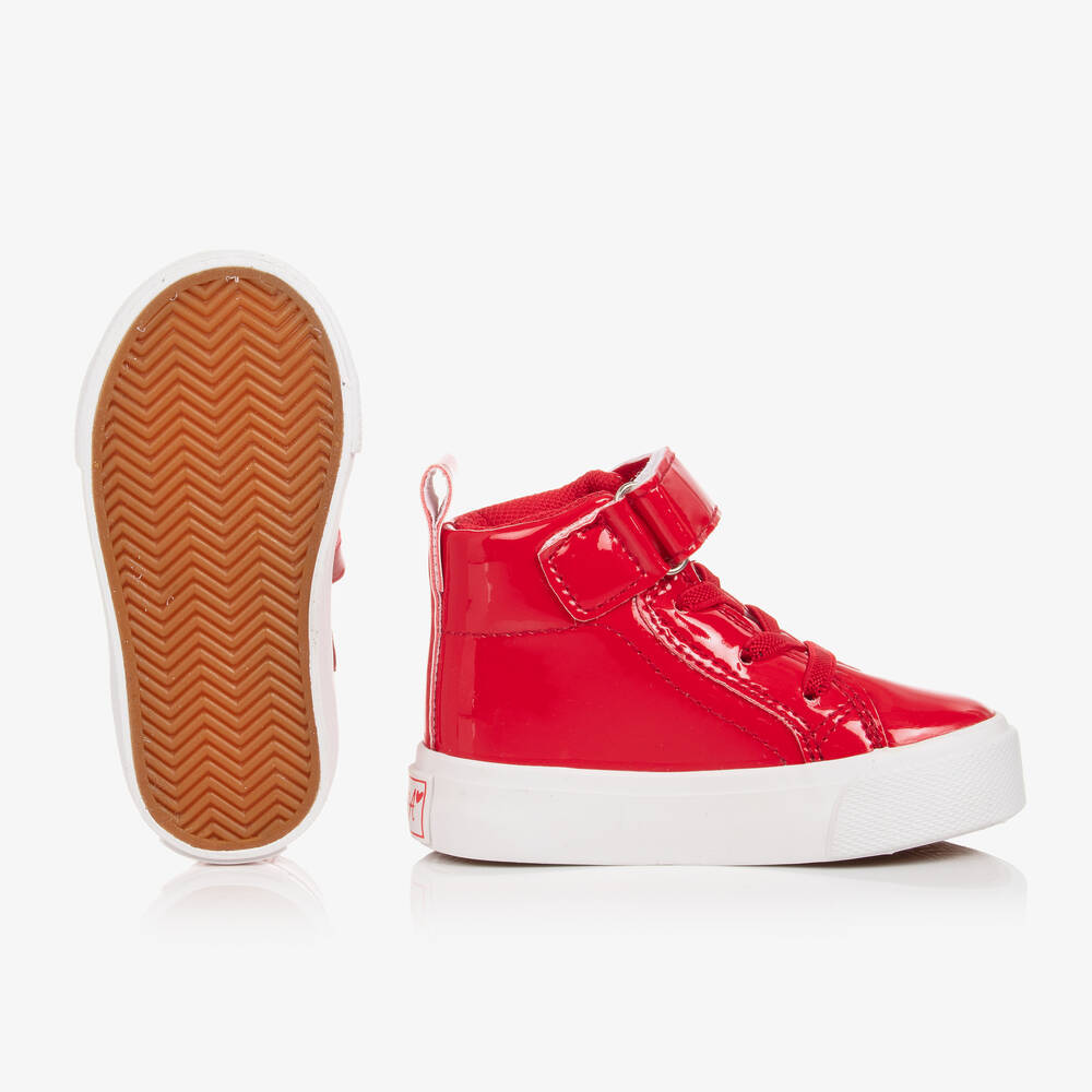 Red designer trainers top