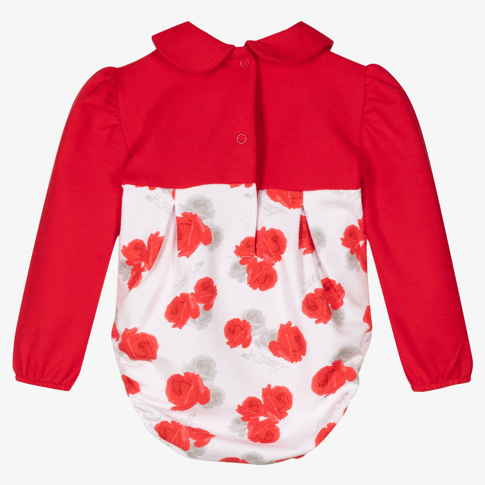 A Dee-Красное боди с розами для малышек | Childrensalon Outlet