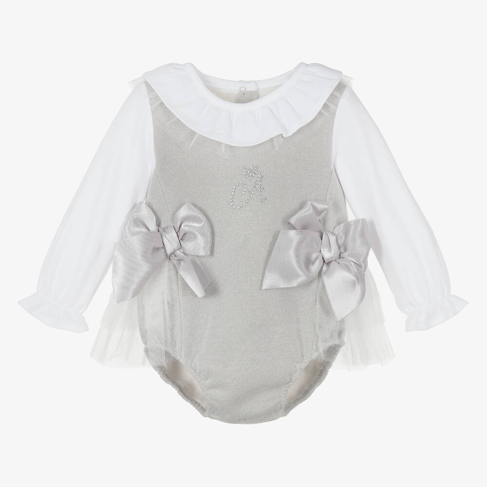 A Dee - Baby Girls Silver Bodysuit | Childrensalon