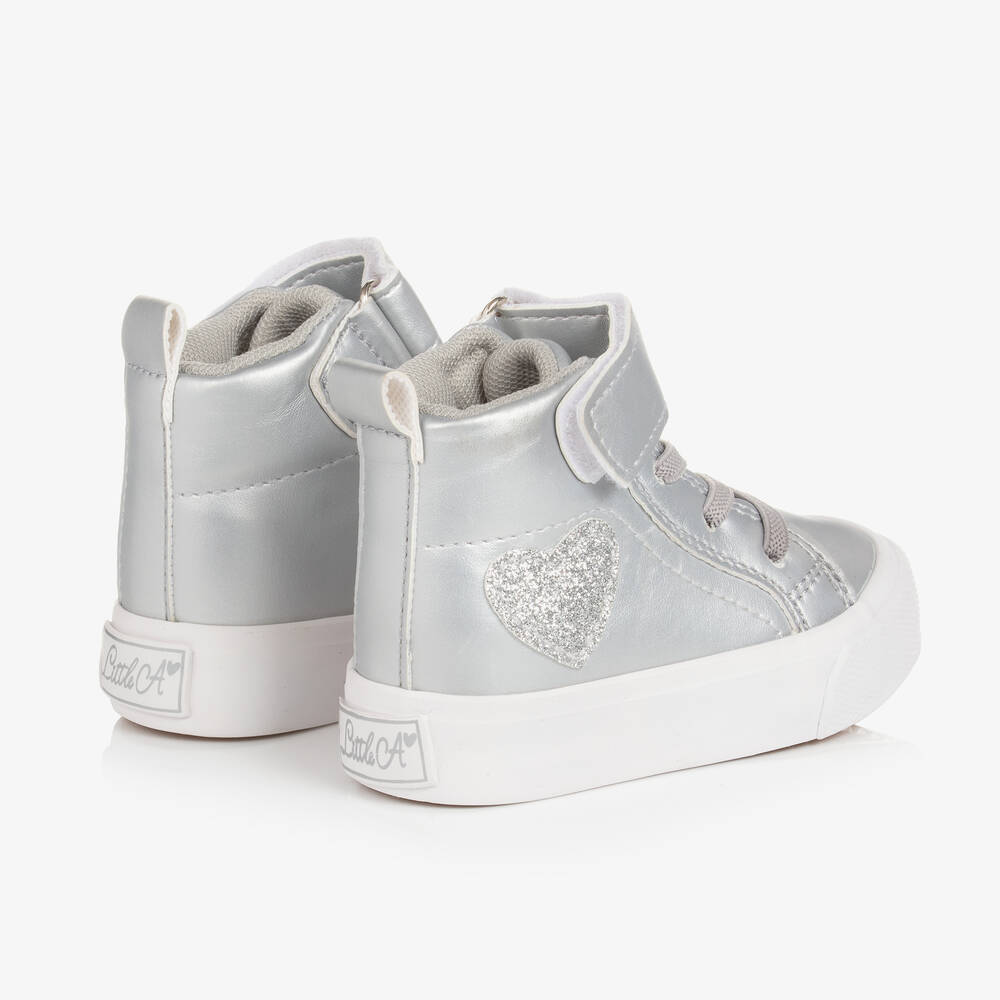 Girls silver trainers discount