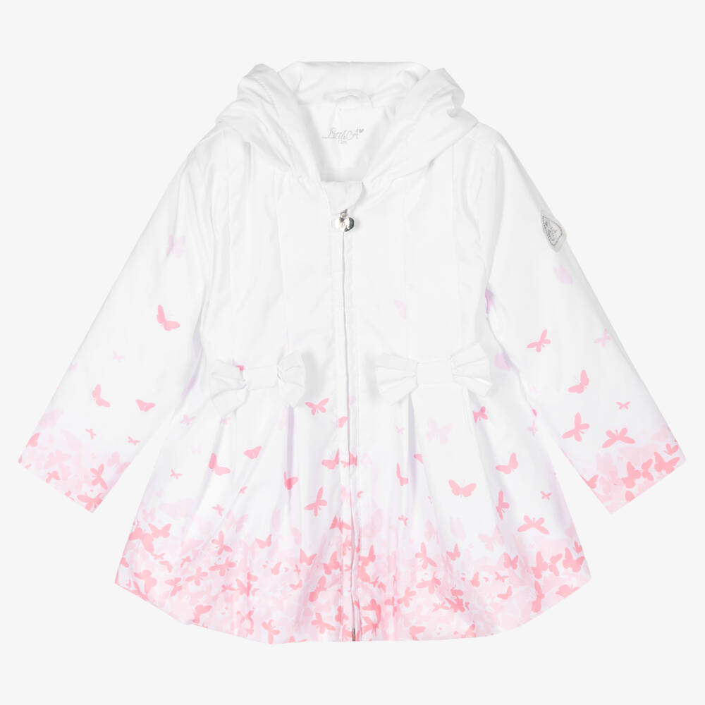 A Dee-Baby Girls White Butterfly Coat | Childrensalon Outlet