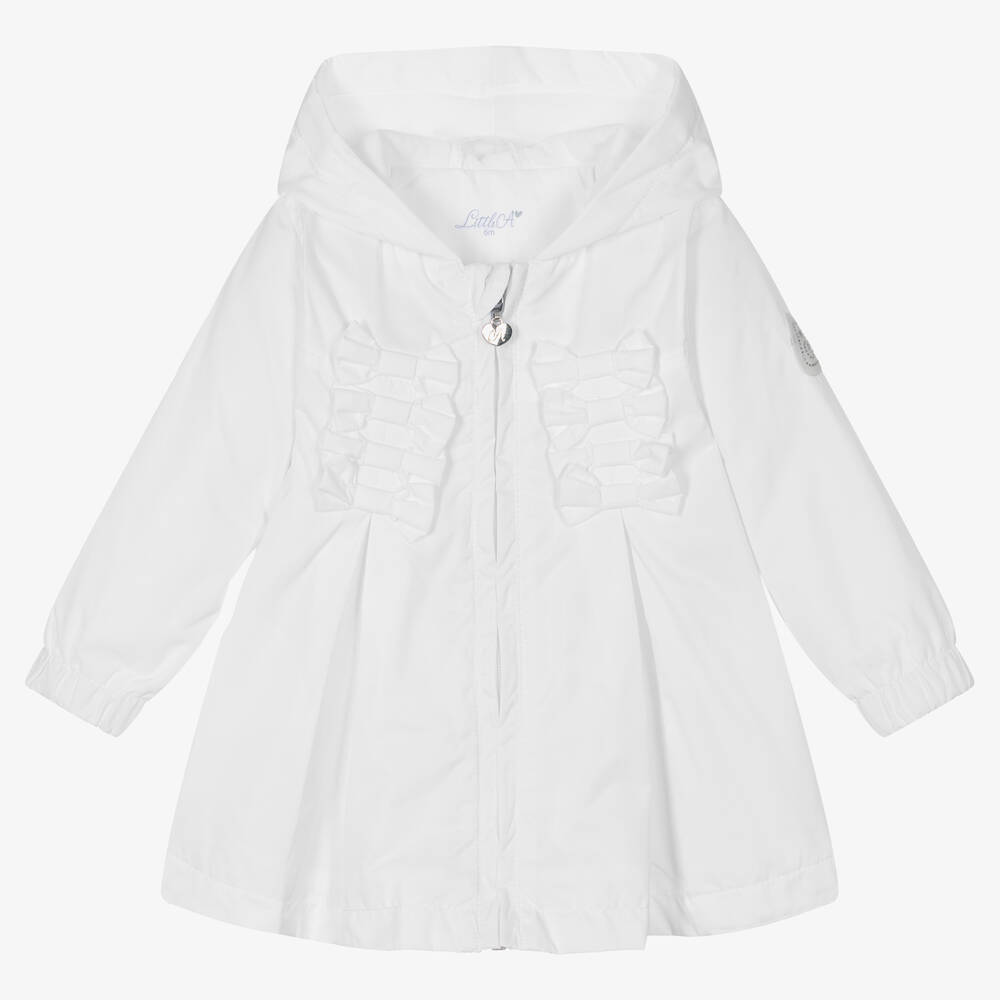 A Dee - Baby Girls White Coat | Childrensalon