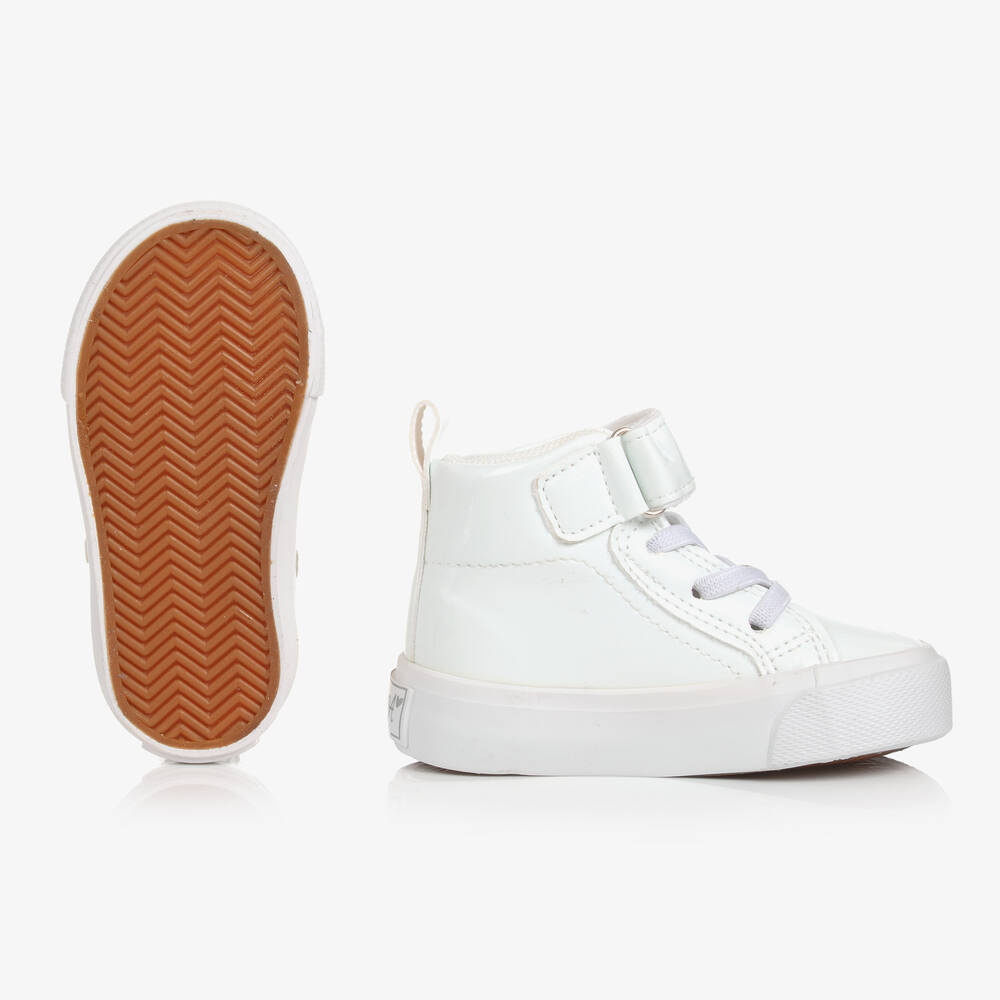 A Dee Baby Girls White Faux Leather Trainers