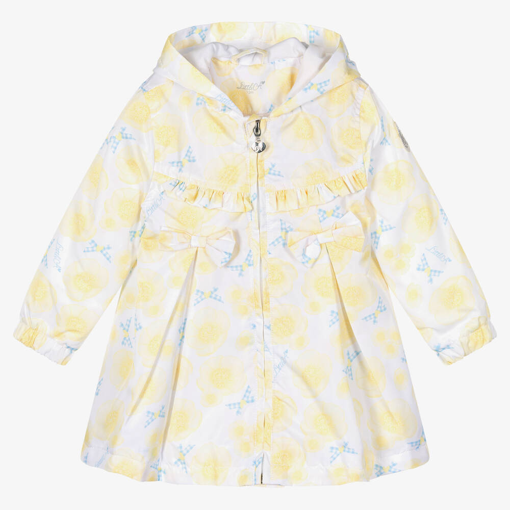 A Dee - Baby Girls Yellow Floral Coat | Childrensalon