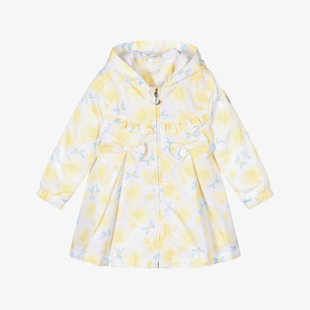 A Dee-Baby Girls Yellow Floral Coat | Childrensalon Outlet
