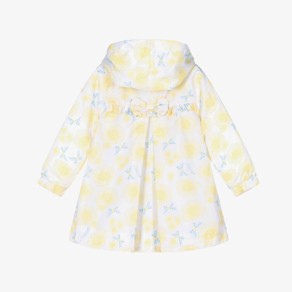 A Dee-Baby Girls Yellow Floral Coat | Childrensalon Outlet