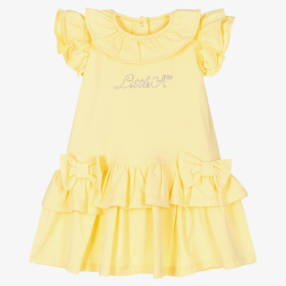 A Dee - Baby Girls Yellow Ruffle Dress | Childrensalon