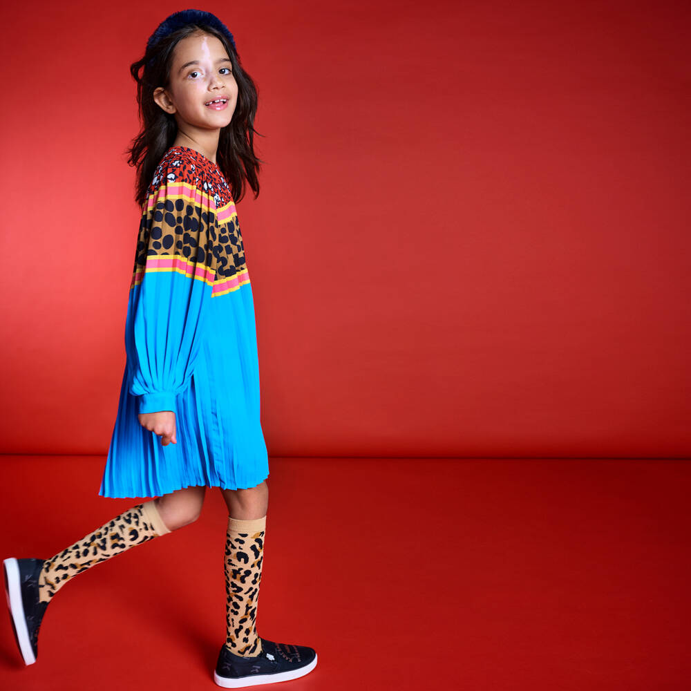 A Dee-Beige Leopard Print Cotton Socks | Childrensalon Outlet