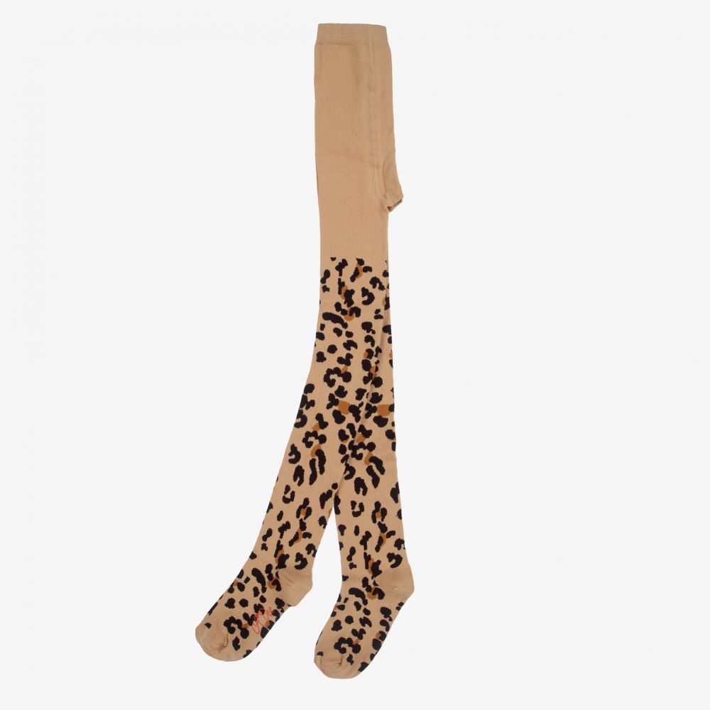 A Dee-Beige Leopard Print Tights | Childrensalon Outlet