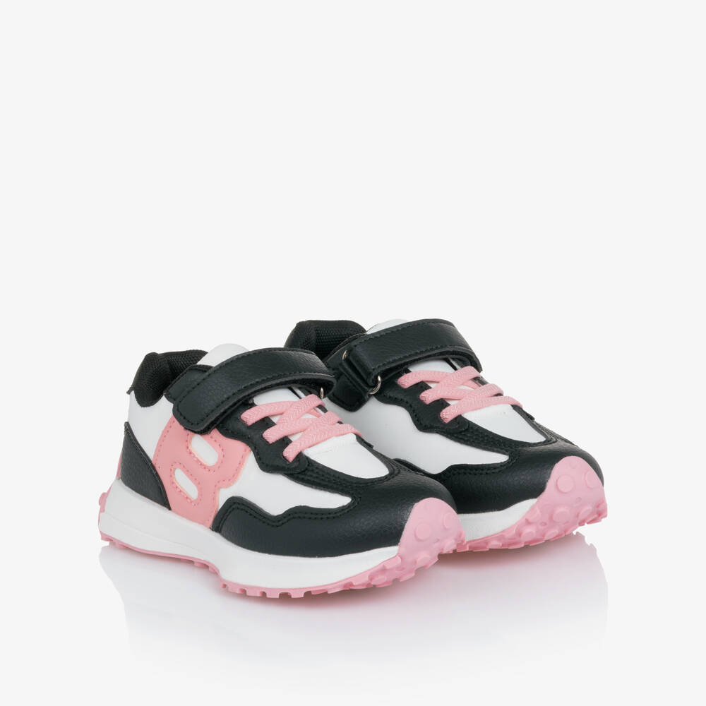 A Dee-Black And Pink Logo Trainers | Childrensalon Outlet